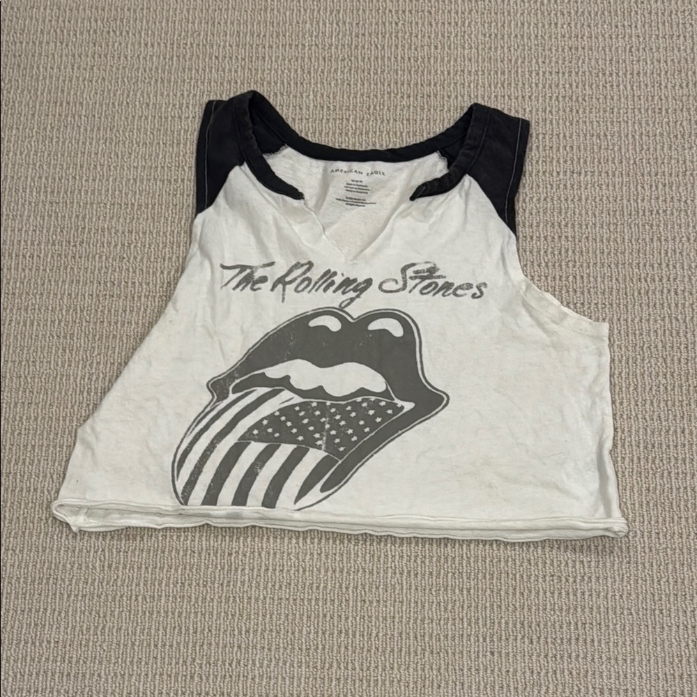 American Eagle Outfitters Black and White Crop Top